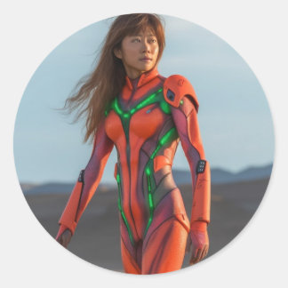 Michael Bay's Evangelion - Asuka Classic Round Sticker