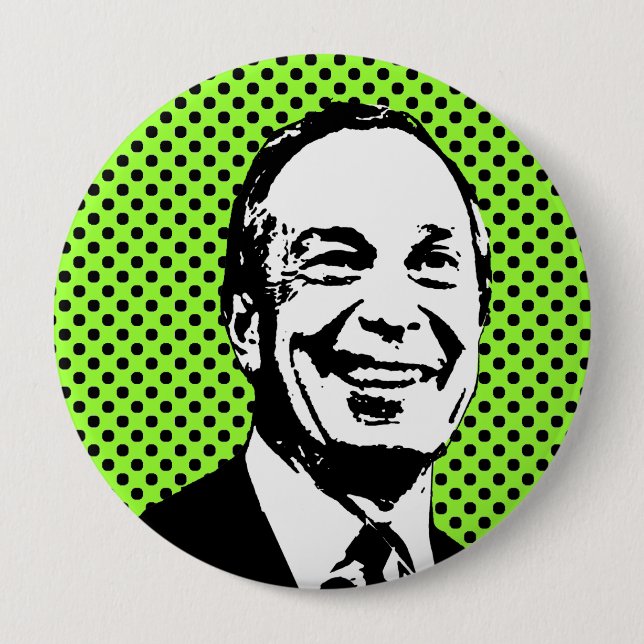 Michael Bloomberg 4 Inch Round Button (Front)