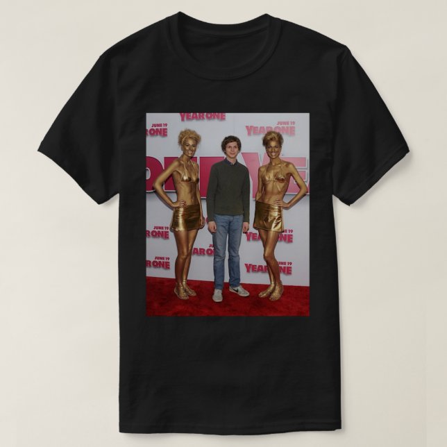 Michael Cera Gold Ladies Cursed Photo   T-Shirt (Design Front)