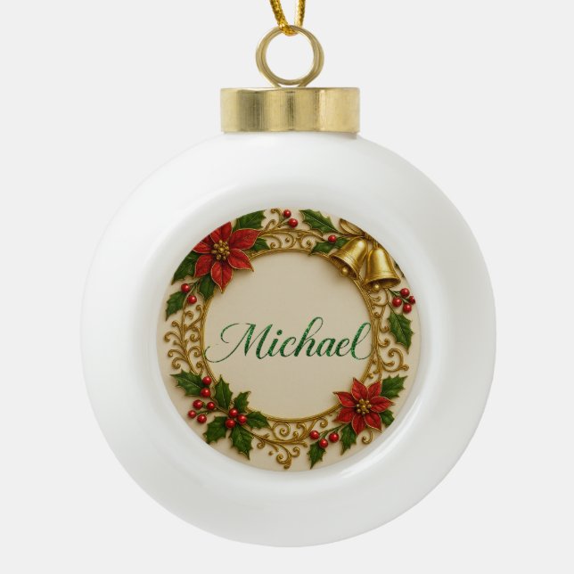 Michael Christmas Ornament – Personalized Keepsake (Front)