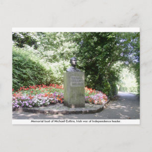 Michael Collins Memorial bust, Dublin Ireland. Postcard