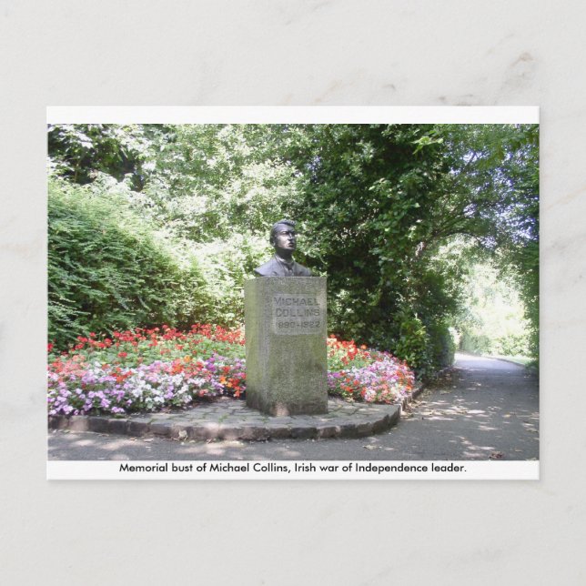 Michael Collins Memorial bust, Dublin Ireland. Postcard (Front)