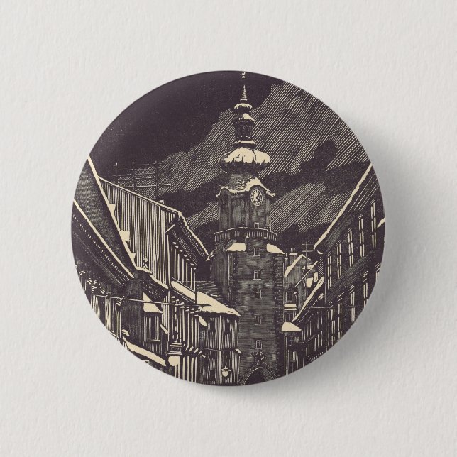 Michael Gate in Bratislava Medieval Tower 2 Inch Round Button (Front)