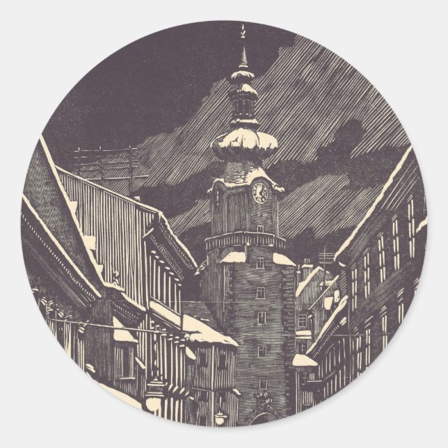 Michael Gate in Bratislava Medieval Tower Classic Round Sticker (Front)