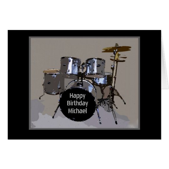 Michael Happy Birthday Drums Card