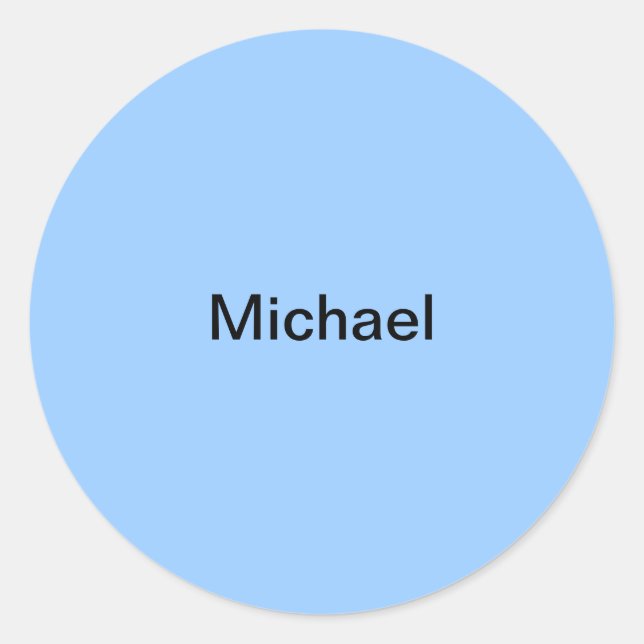 Michael Kids Name Sticker Personalized Light Blue (Front)