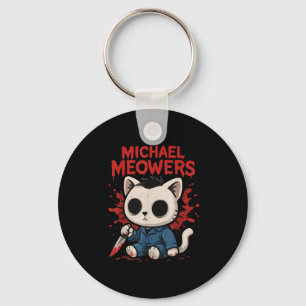 Michael Meowers Halloween Cat Funny Horror Parody  Keychain