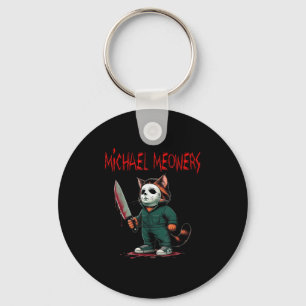 Michael Meowers Halloween Costume Funny Scary Cat  Keychain