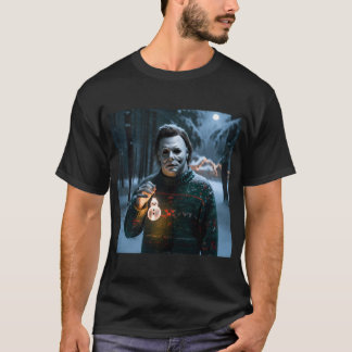 Michael Myers with Snowman Decoration T-Shirt