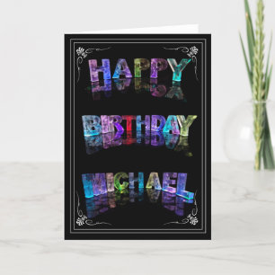 Michael -  Name in Lights greeting card (photo)