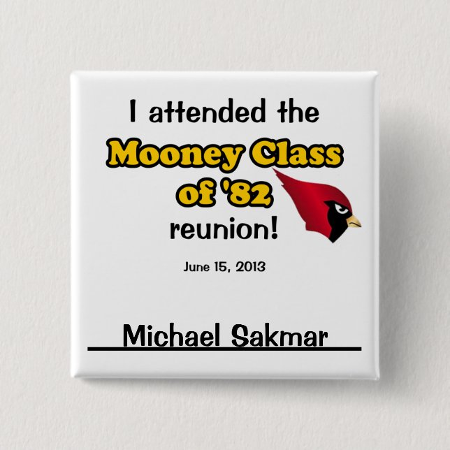 Michael Sakmar 2 Inch Square Button (Front)