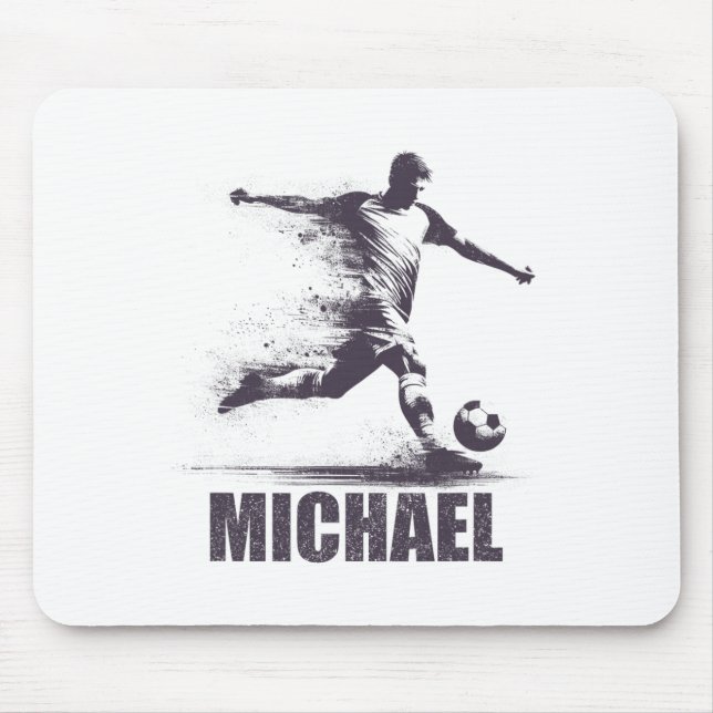 Michael Soccer Boys Personalized First Name Michae Mouse Pad (Front)