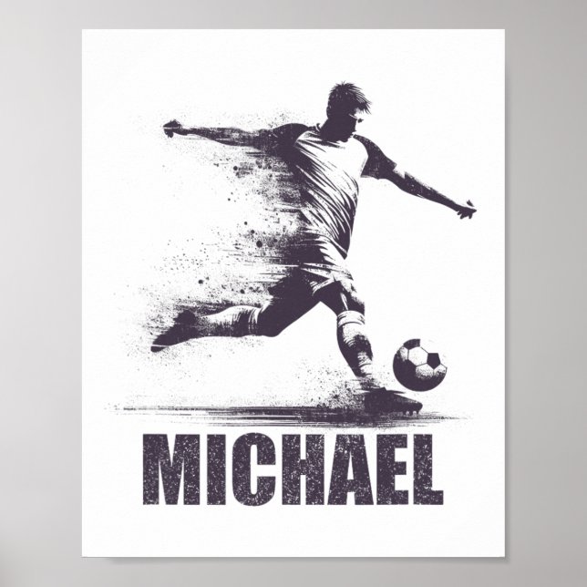 Michael Soccer Boys Personalized First Name Michae Poster (Front)