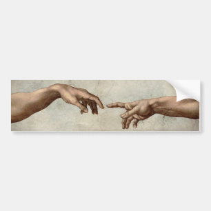 Michaelangelo hands creation adam god bumper sticker