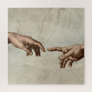 Michaelangelo hands creation adam god jigsaw puzzle