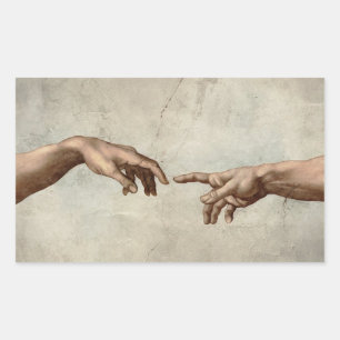 Michaelangelo hands creation adam god sticker