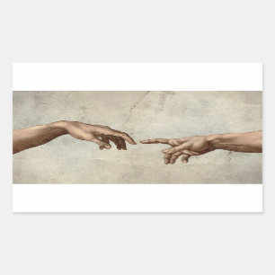 Michaelangelo hands creation adam god sticker