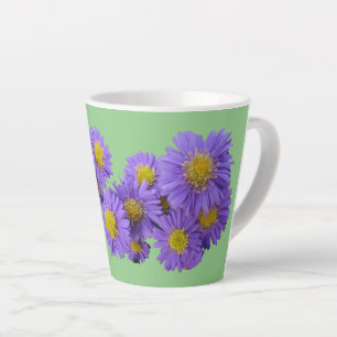 Michaelmas Daisy Cust. Green Latte Mug