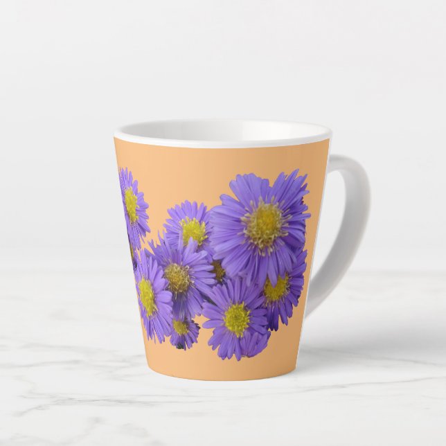 Michaelmas Daisy Cust. Orange Latte Mug (Right Angle)