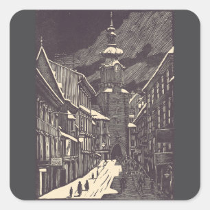 Michael's Gate in Bratislava, Slovakia Square Sticker