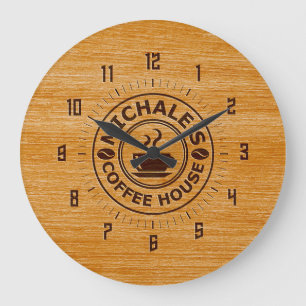 Michale's Coffee House Engrave Effect Wall Clock