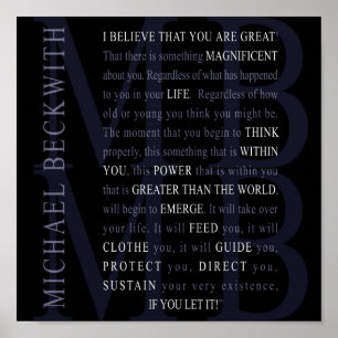 Micheal Beckwith quote poster