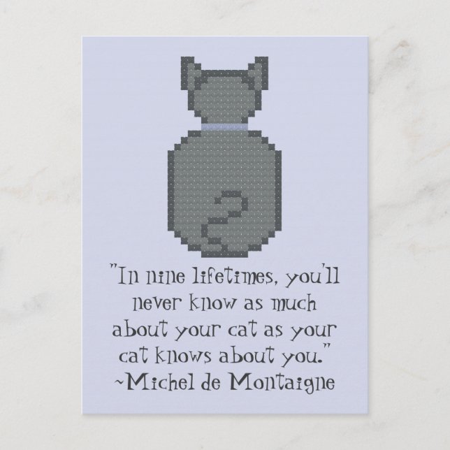 Michel de Montaigne Cat Quote Postcard (Front)