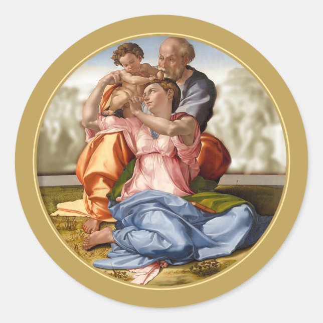 Michelangelo 1507 HOLY FAMILY   Classic Round Sticker (Front)