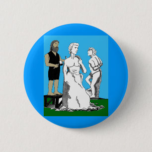 Michelangelo Carving David 2 Inch Round Button