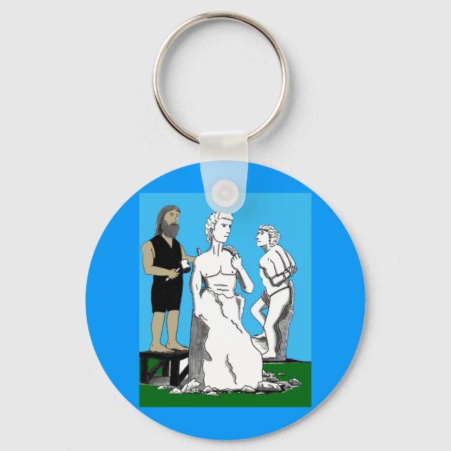 Michelangelo Carving David Keychain (Front)
