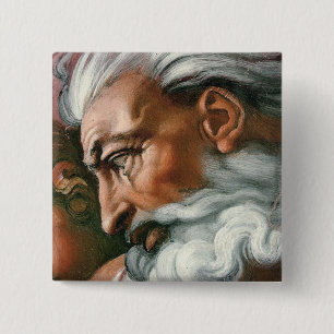 Michelangelo Creation Adam God Art 2 Inch Square Button