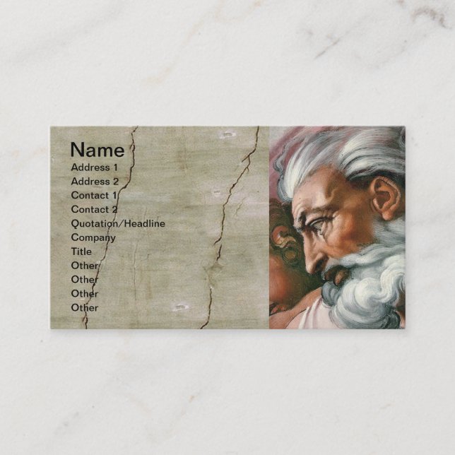 Michelangelo Creation Adam God Art Business Card (Front)