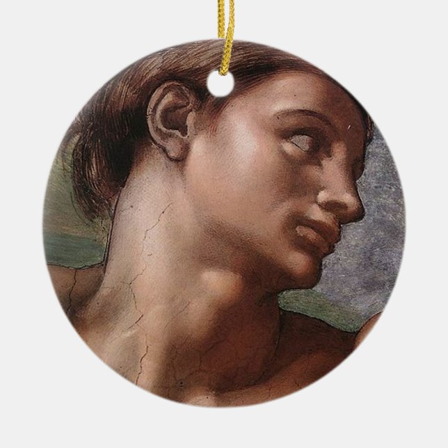 Michelangelo Creation Adam God Art Ceramic Ornament (Front)