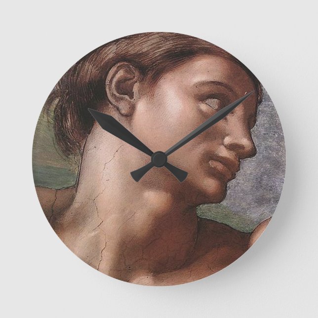 Michelangelo Creation Adam God Art Round Clock (Front)