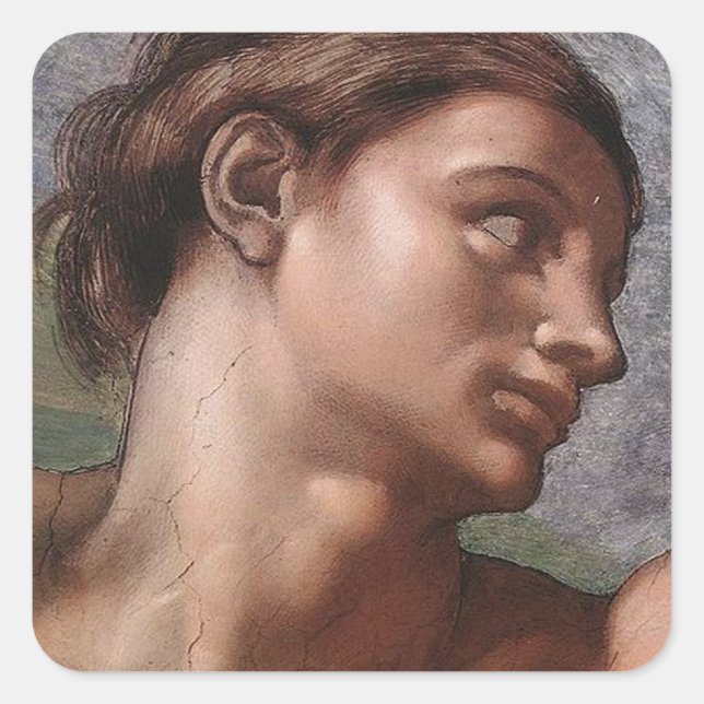 Michelangelo Creation Adam God Art Square Sticker (Front)