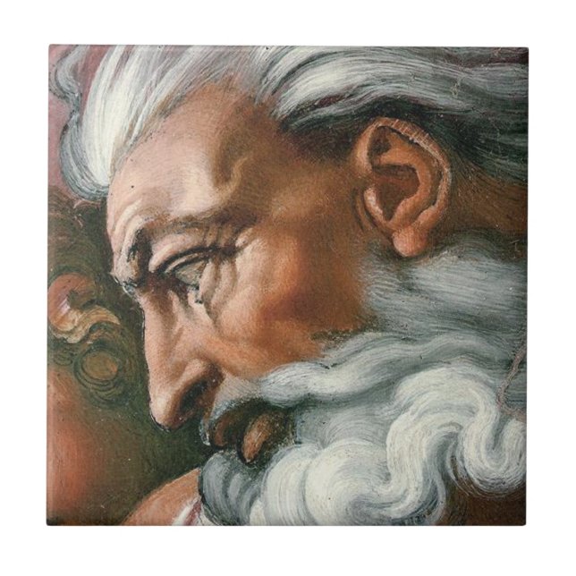 Michelangelo Creation Adam God Art Tile (Front)