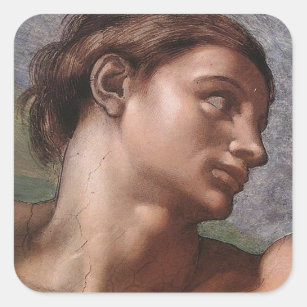 Michelangelo Creation Adam God Square Sticker