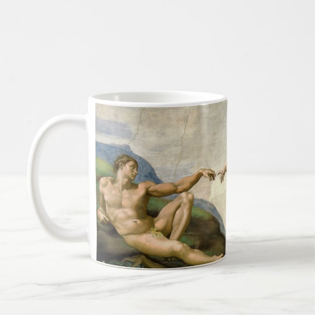 Michelangelo Creation of Adam Art Coffee Mug (Left)