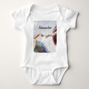 Michelangelo - Creation of Adam Isolated Baby Bodysuit