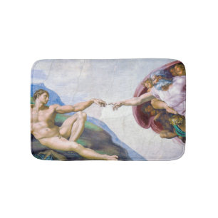 Michelangelo - Creation of Adam Isolated Bath Mat