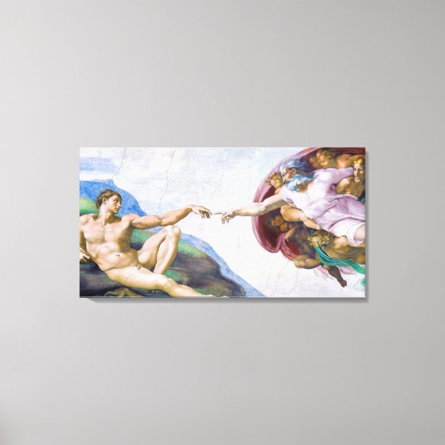 Michelangelo - Creation of Adam Isolated Canvas Print (Front)