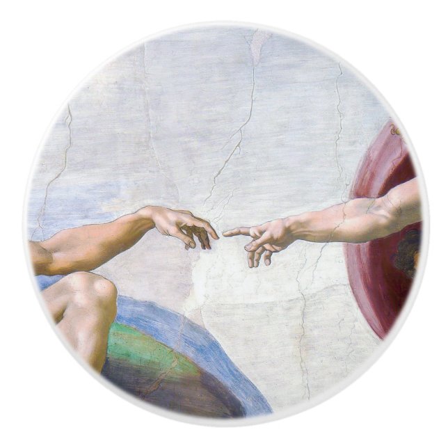 Michelangelo - Creation of Adam Isolated Ceramic Knob (Front)