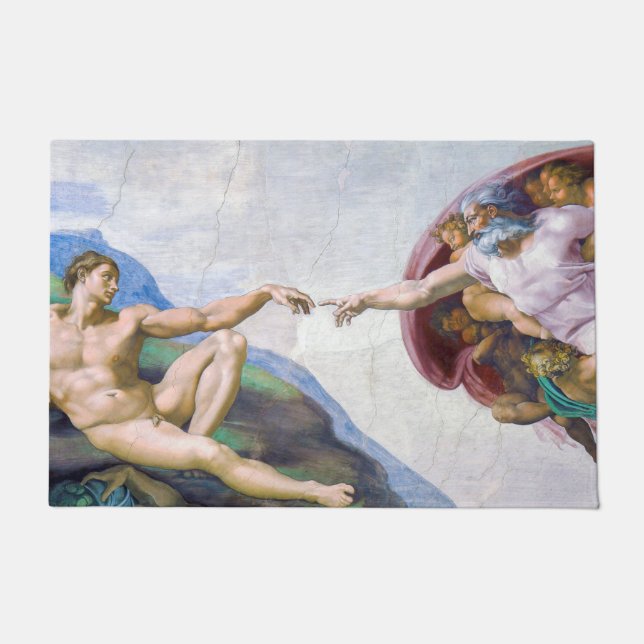 Michelangelo - Creation of Adam Isolated Doormat (Front)