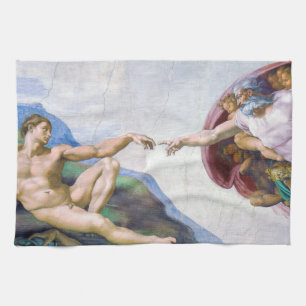 Michelangelo - Creation of Adam Isolated Kitchen Towel