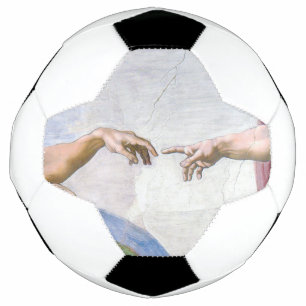 Michelangelo - Creation of Adam Isolated Soccer Ball