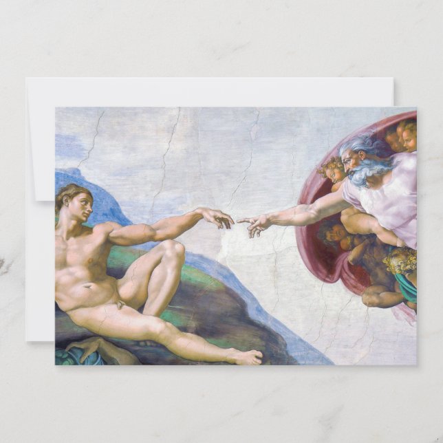 Michelangelo - Creation of Adam Isolated Thank You Card (Front)