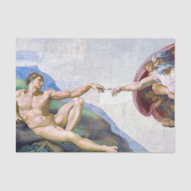 Michelangelo - Creation of Adam Isolated Tissue Paper (Front)