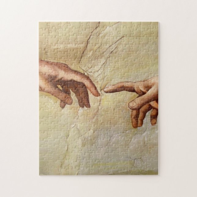 Michelangelo Creation of Adam Sistine Chapel Jigsaw Puzzle (Vertical)
