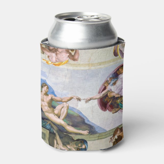 Michelangelo - Creation of Adam, Sistine Chapel's Can Cooler (Can Front)