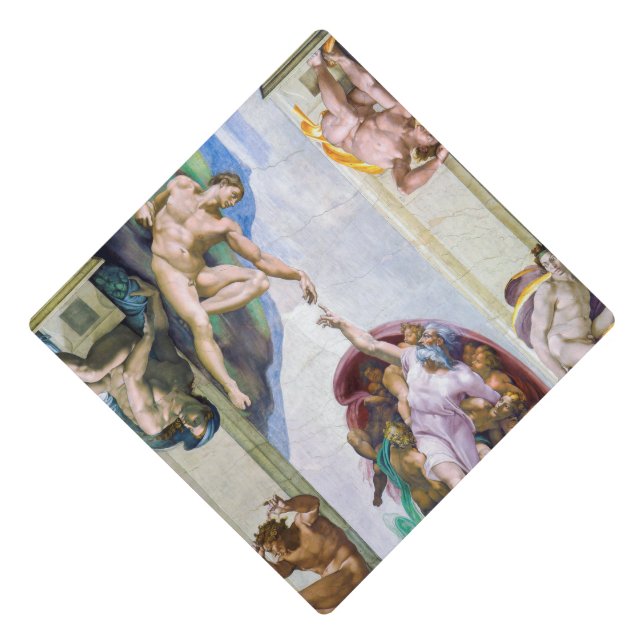 Michelangelo - Creation of Adam, Sistine Chapel's Graduation Cap Topper (Front)